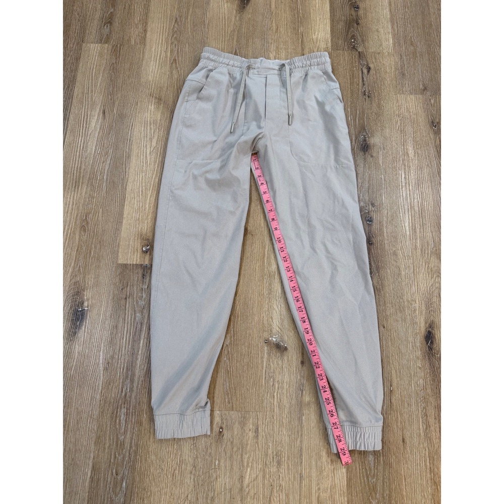 Lululemon Lab Mens Light Grey Grid Textured Tapered Jogger Pants Size M - Picture 4 of 11